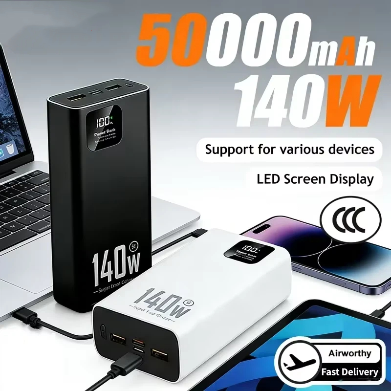 Solar Charger Panel Foldable - 140W 500000mAh Ultra Capacity Power Bank