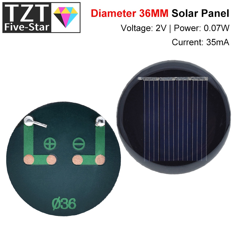 1/3/5PCS 2V 35mA 0.07W D36MM P - Solar Charger Panel Foldable 评论和价格